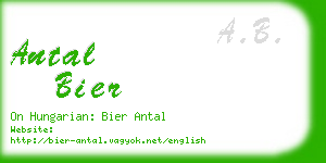 antal bier business card